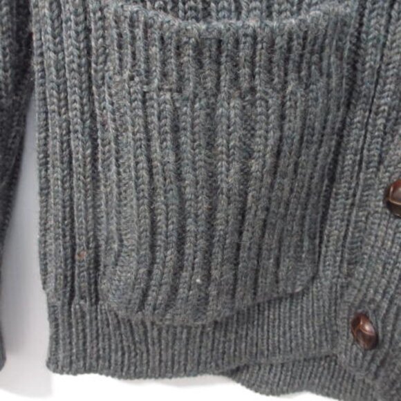 Woolovers Heavy 100% British Wool Ribbed Cardigan Preppy Minimalist - Picture 3 of 11